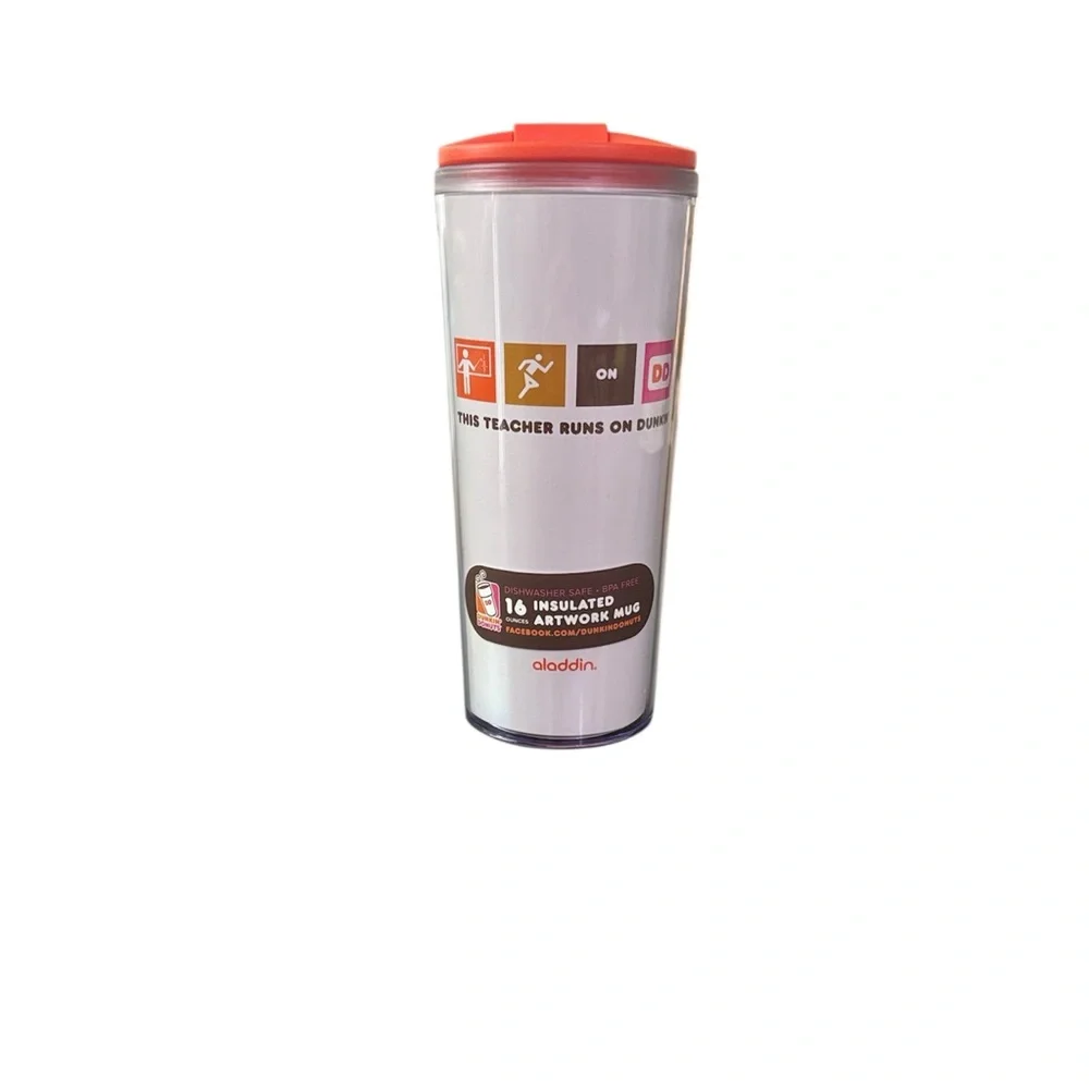 Dunkin’ Donuts “This Teacher Runs On Dunkin” 16oz Insulated Artwork Travel Mug